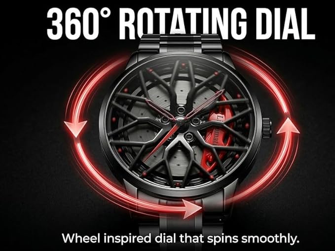 Car Wheel Dial Wrist Watch