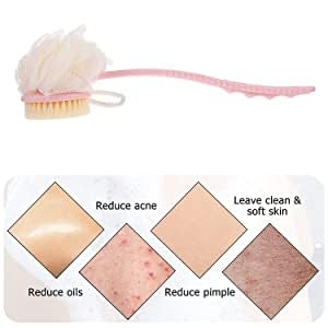 2 IN 1 Loofah with handle Body Brush