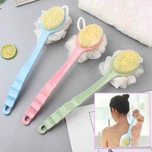 2 IN 1 Loofah with handle Body Brush