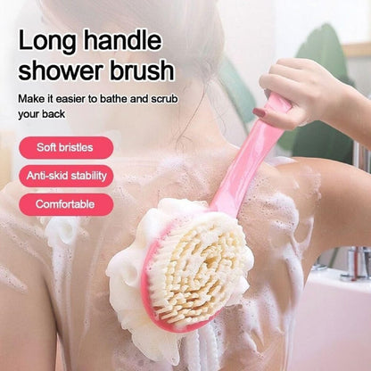 2 IN 1 Loofah with handle Body Brush