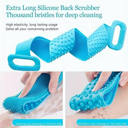 Silicone Body Back Scrubber, Double Side Bathing Brush for Skin Deep Cleaning