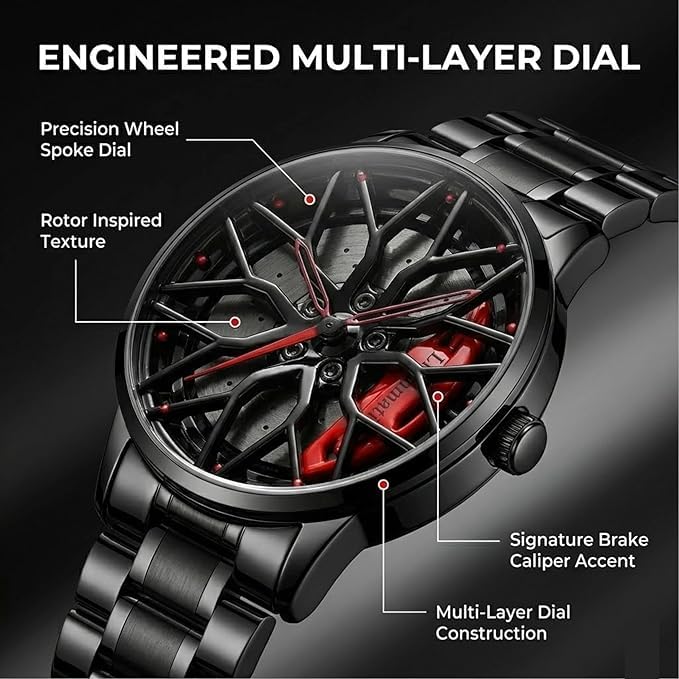 Car Wheel Dial Wrist Watch