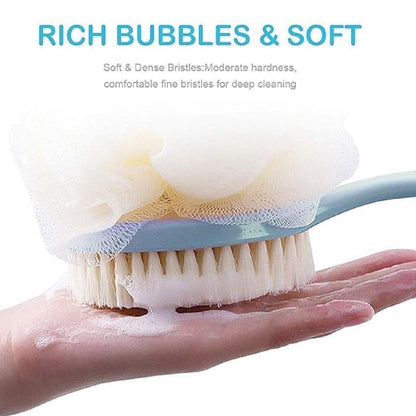 2 IN 1 Loofah with handle Body Brush