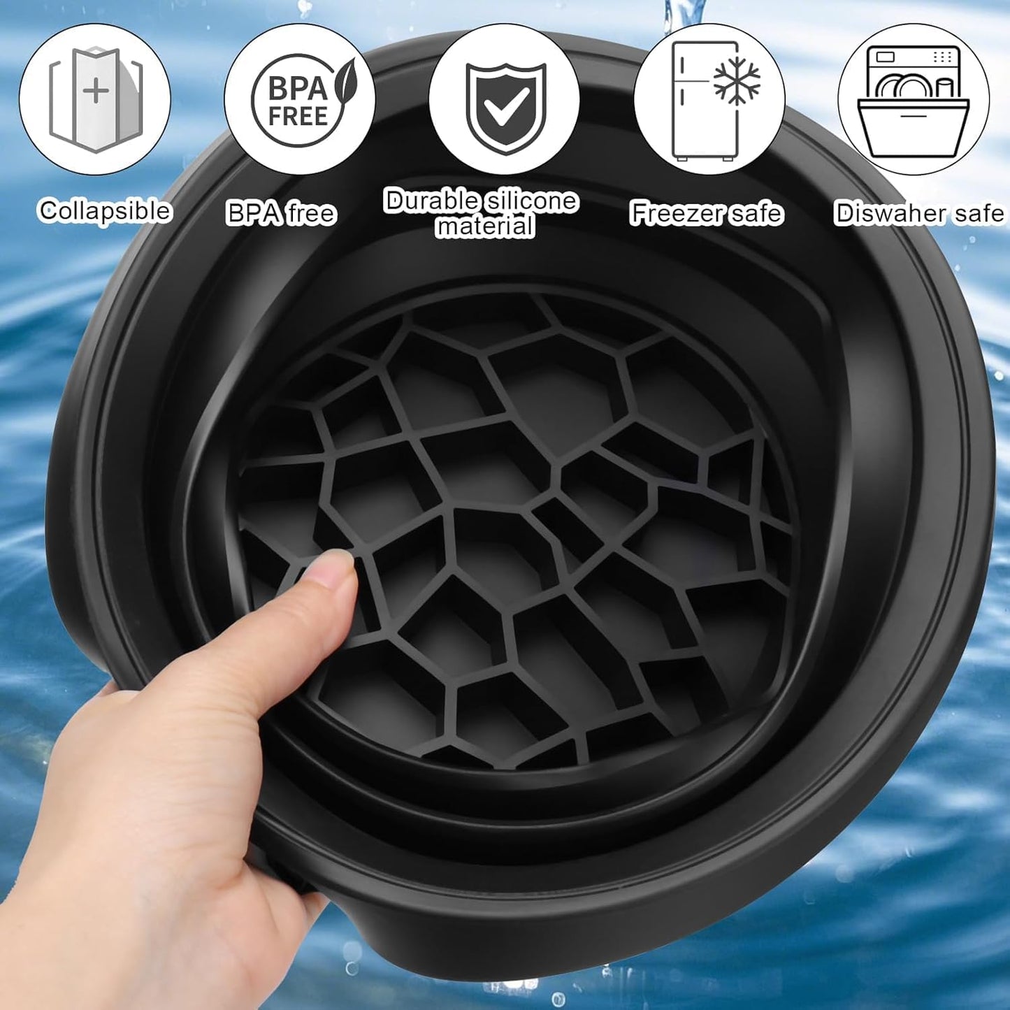 Silicone Collapsible Face Bowl With Ice Tray