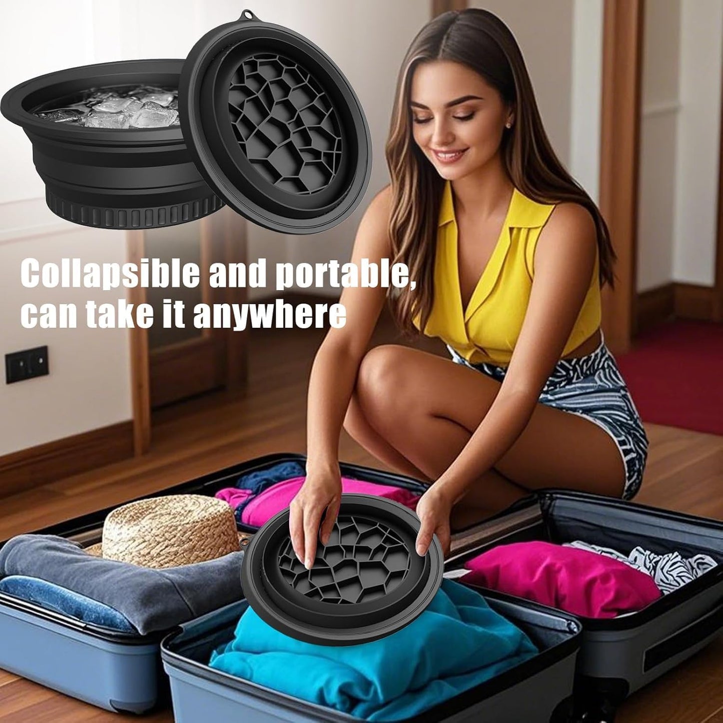 Silicone Collapsible Face Bowl With Ice Tray